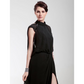 Sheath / Column All Celebrity Styles Dress Formal Evening Sweep / Brush Train Short Sleeve High Neck Chiffon