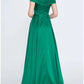 A-Line Evening Gown Elegant Dress Formal Sweep / Brush Train Christmas Red Green Dress Sleeveless Off Shoulder Satin