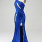 Mermaid Prom Dress with Slit One Shoulder Sexy Long