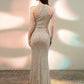 Mermaid / Trumpet Evening Gown Sparkle Dress Party Wear Floor Length Sleeveless Halter Sequined with Beading