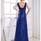 Sheath / Column Sparkle Wedding Guest Engagement Formal Evening Dress V Neck Sleeveless Floor Length Chiffon