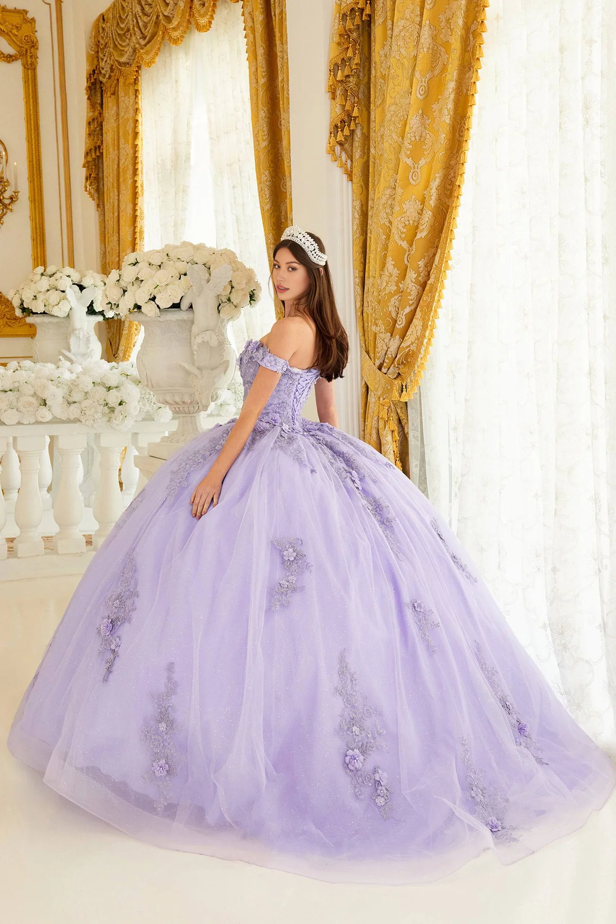Off Shoulder Quince Ball Gown Quinceanera Dress Long Beautiful