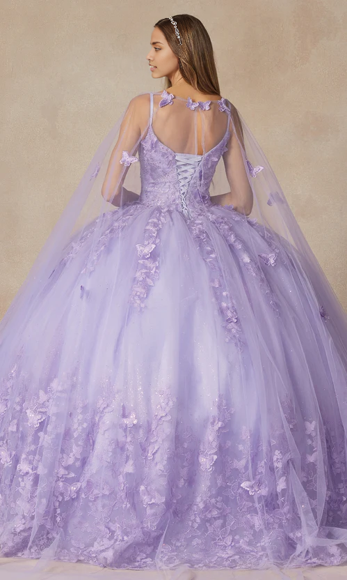 Quinceanera Dress with Sheer Cape Off Shoulder Long Beautiful Prom Dresses