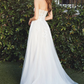 Strapless Corset Bodice A Line Slit Leg Wedding Dress Off Shoulder Sexy
