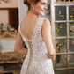 A-Line Wedding Dresses V Neck Court Train Lace Tulle Regular Straps Romantic Illusion Detail with Beading