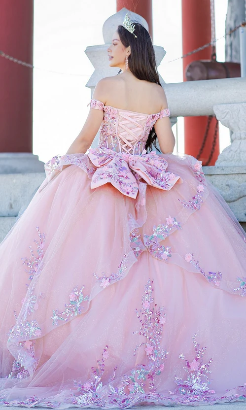 Blush Quinceanera Ball Gown Off Shoulder Sexy Long Quinceanera Dress