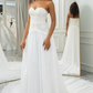 Ivory Sweetheart Detachable Flare Sleeves Boho Wedding Dress Off Shoulder