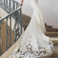 Trumpet/Mermaid V-Neck Floor-Length Lace Wedding Dress Sexy