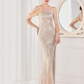 Mermaid / Trumpet Evening Gown Elegant Dress Wedding Guest Floor Length Sleeveless Spaghetti Strap Sequined V Back