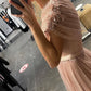 A-Line/Princess One-Shoulder Long Prom Dresses With Sequins Sparkly Evening Dresses
