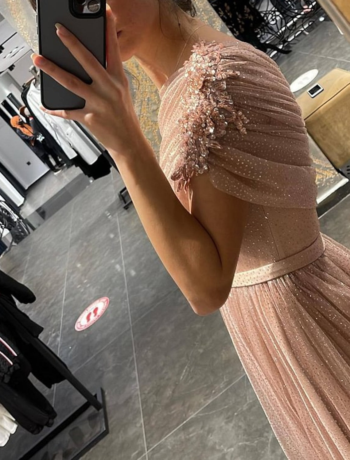 A-Line/Princess One-Shoulder Long Prom Dresses With Sequins Sparkly Evening Dresses