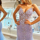 Mermaid Spaghetti Straps Lilac Corset Prom Dress with Beading Sexy