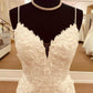 White Lace Straps Backless Trumpet Long Wedding Dress Sexy