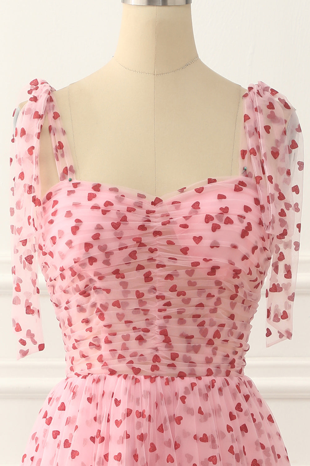 Pink Tulle Spaghetti Straps Prom Dress Short Beautiful