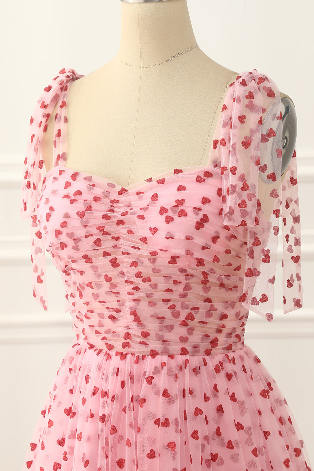 Pink Tulle Spaghetti Straps Prom Dress Short Beautiful