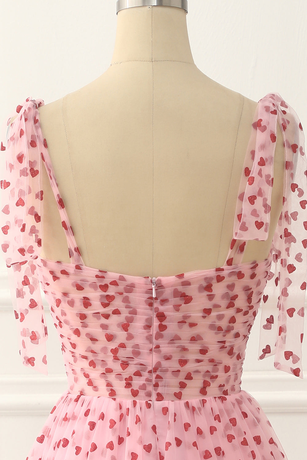 Pink Tulle Spaghetti Straps Prom Dress Short Beautiful