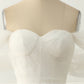 Ivory Tulle Off The Shoulder A-Line Prom Dress Pure Color