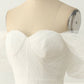 Ivory Tulle Off The Shoulder A-Line Prom Dress Pure Color