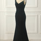 Dark Green Backless Velvet Mermaid Prom Dress Sexy Long