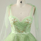 Green A Line Sweetheart Short Homecoming Dress with Appliques Sequins Beautiful