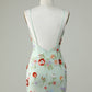 Spaghetti Straps Olive Tight Homecoming Dress With Embroidery With Flowers