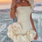 Sheath/Column Strapless Cocktail Party Short/Mini Dresses With Ruffles Sexy
