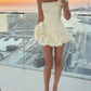 Sheath/Column Strapless Cocktail Party Short/Mini Dresses With Ruffles Sexy