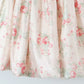 Floral Printed Light Pink A-Line Puff Sleeves Graduation Dress Short