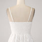 Cute A-Line Spaghetti Straps Short White Graduation Dress Sexy