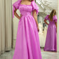 Convertible Fuchsia A Line Off the Shoulder Long Prom Dress Sexy