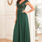 Dark Green A Line Tulle Long Prom Dress With Appliques Sparkly Evening Dresses