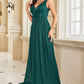 Glitter Dark Green Long Sequined Long Prom Dress Sparkly Evening Dresses