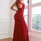 One Shoulder Glitter Sequins Long Prom Dress With Slit Sparkly