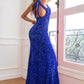 One Shoulder Glitter Sequins Long Prom Dress With Slit Sparkly