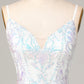 Sheath Spaghetti Straps White Sequins Short Homecoming Dress Sexy