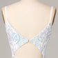 Sheath Spaghetti Straps White Sequins Short Homecoming Dress Sexy