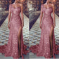 Sheath/Column One-Shoulder Floor-Length Long Prom Dresses With Split Side Sparkly