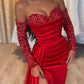 Sheath/Column Sweetheart Floor-Length Long Dresses With Split Side & Sequins Sexy