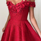 A-Line/Princess Off-The-Shoulder Long Dresses With Applique & Beading Sexy Evening Dresses