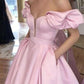 Ball Gown Off-The-Shoulder Floor-Length Long Dresses With Pockets Sexy Evening Dresses