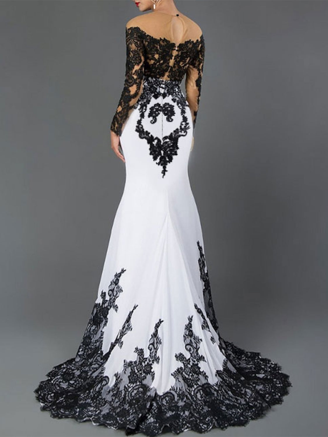 Sheath/Column Off-The-Shoulder Floor-Length Long Dresses With Applique Sexy