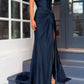 Sheath/Column Strapless Floor-Length Long Dresses With Split Side Sexy Evening Dresses