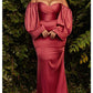 Sheath/Column Off-The-Shoulder Floor-Length Prom Dresses Sexy Evening Dresses Plus Size