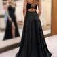 A-Line/Princess V-Neck Floor-Length Prom Dresses Sparkly Evening Dresses