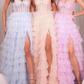 A-Line/Princess Spaghetti Straps Floor-Length Prom Dresses Off Shoulder