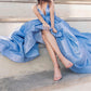 Ball Gown Spaghetti Straps V-Neck Sleeveless Floor-Length Long Prom Dresses Sparkly 
