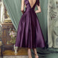 A-Line/Princess Plunging Neckline Sleeveless Knee-Length Cocktail Dresses With Open Back Sexy
