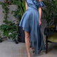 A-Line/Princess Off-The-Shoulder Short Sleeves Knee-Length Asymmetrical Cocktail Dresses Sexy