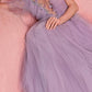 A-Line/Princess V-Neck Short Sleeves Floor-Length Evening Dress With Ruffles Sexy