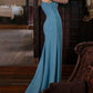 Sheath/Column One-Shoulder Long Sleeves Floor-Length Evening Dress Sexy